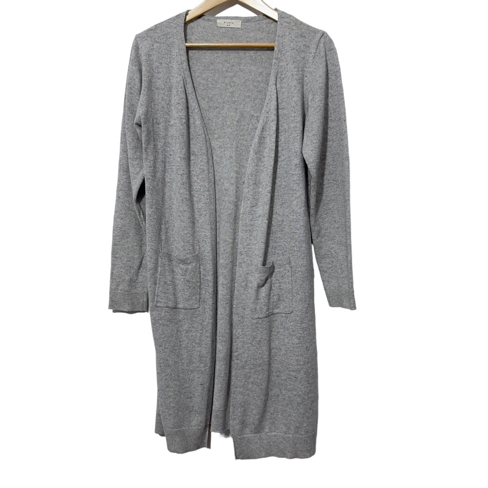 Elodie Wool Blend Open Front Cardigan Sweater M